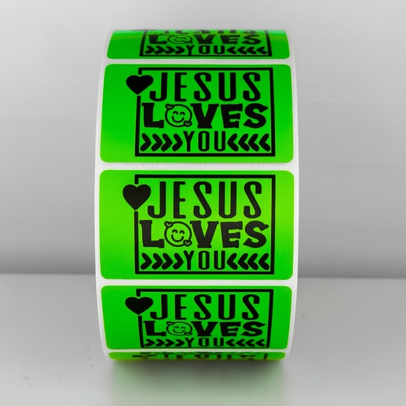 Jesus Loves You Stickers Labels Faith Packaging Small Business Gifts - Picture 2 of 11